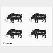 EISENSCHWEIN OVALER AUFKLEBER (Blatt)