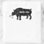 EISENSCHWEIN OVALER AUFKLEBER (Tasche)