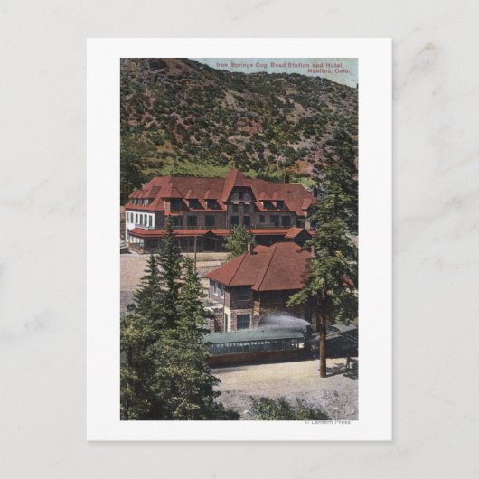 Eisensprings Cog Road Station & Hotel Postkarte (Vorderseite)