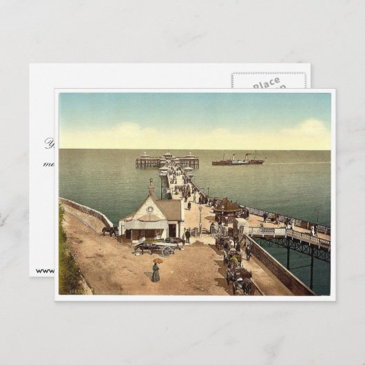 Eisenstange, Llandudno, Wales selten Fotochrom Postkarte (Vorne/Hinten)