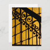 Eisentor-Muster in gelb, Kuba Postkarte (Vorne/Hinten)