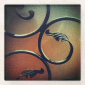 Eiserne Blätter Glasuntersetzer (Vorderseite)