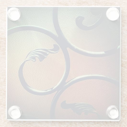 Eiserne Blätter Glasuntersetzer (Rückseite)