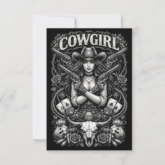 Eiserne Cowgirl Dankeskarte (Vorderseite)
