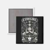 Eiserne Cowgirl Magnet (Vorderseite/Rückseite)
