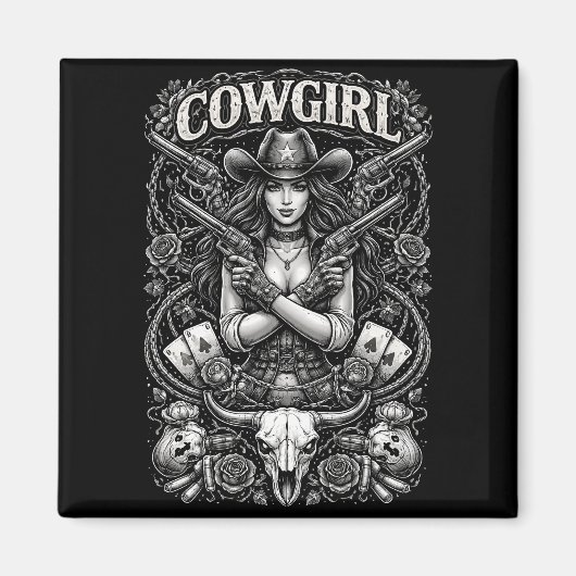 Eiserne Cowgirl Magnet (Vorne)