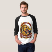 Eiserne Goldene-Drache-Ohrringe T-Shirt (Vorne ganz)