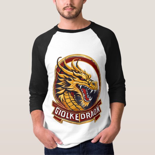 Eiserne Goldene-Drache-Ohrringe T-Shirt (Vorderseite)