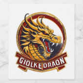Eiserne Goldene-Drache-Reifen Weinetikett (Einzelnes Label)