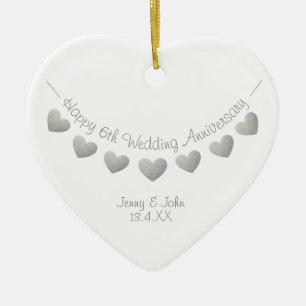 Eiserne-Hochzeitsszenario zum Jubiläum Keramik Ornament