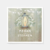 Eiserne Laterne Lights Floral Rustic Barn Wedding Serviette (Vorderseite)