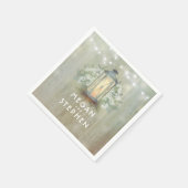 Eiserne Laterne Lights Floral Rustic Barn Wedding Serviette (Ecke)