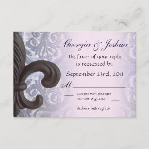 eiserne Lilie "indigo/Rose" Wedding RSVP Karte