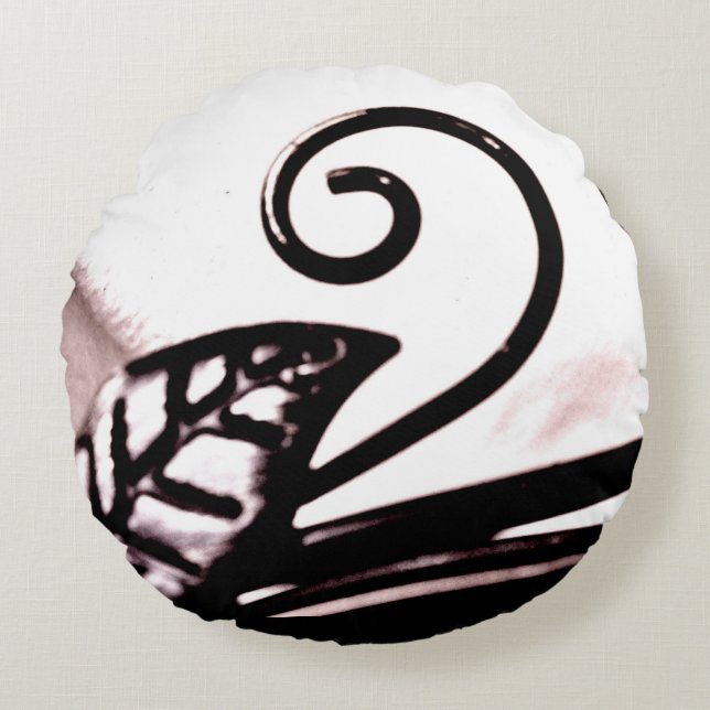 Eiserne Pflanze Rundes Kissen (Vorderseite)