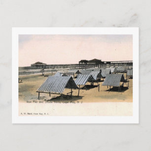 Eiserne Pier & Zelte, Cape May, New Jersey Vintage Postkarte