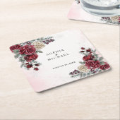 Eiserne Rosen Winterhochzeit Rechteckiger Pappuntersetzer (angewinkelt)