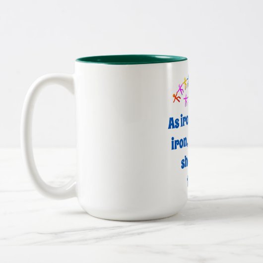 Eiserne Sharpens Eisen - Freundschaftsangebot Zweifarbige Tasse (Links)