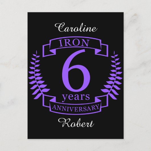 Eiserneheirat 6 Jahre Postkarte (Vorderseite)