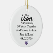 Eiserner Hochzeitsschmuck, Eiserne 20. Hochzeitsta Keramik Ornament (Rechts)
