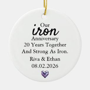 Eiserner Hochzeitsschmuck, Eiserne 20. Hochzeitsta Keramik Ornament