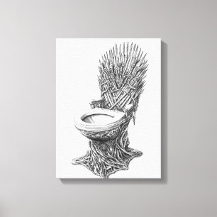 Eiserner Thron Toilette – Lustiges Game of Thrones Leinwanddruck