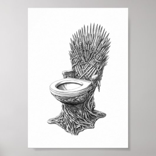 Eiserner Thron Toilette – Lustiges Game of Thrones Poster (Vorne)