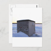 Eisfanghaus bei Dämmerung. Postkarte (Vorne/Hinten)