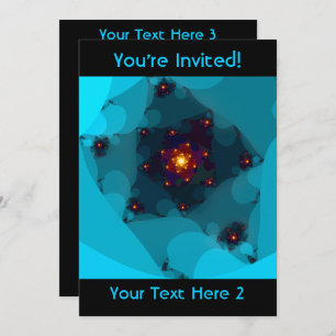 Eisfeuer. Fraktal Art. Blau. Einladung