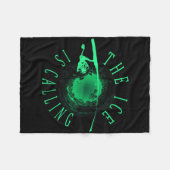 Eisfischen - Das Eis ruft - Eisfischer Fleecedecke (Vorderseite (Horizontal))