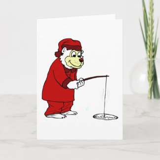 Eisfischen Feiertagskarte