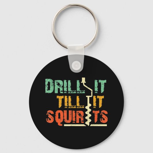 Eisfischen Hand Auger Fisch Schlüsselanhänger (Vorderseite)