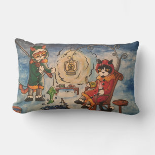 Eisfischen in der Nacht Lendenkissen