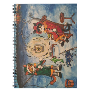 Eisfischen in der Nacht Notizblock