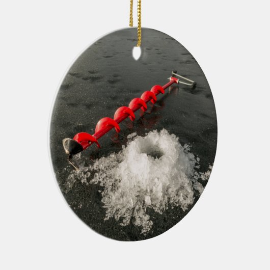 Eisfischen Keramikornament (Rechts)