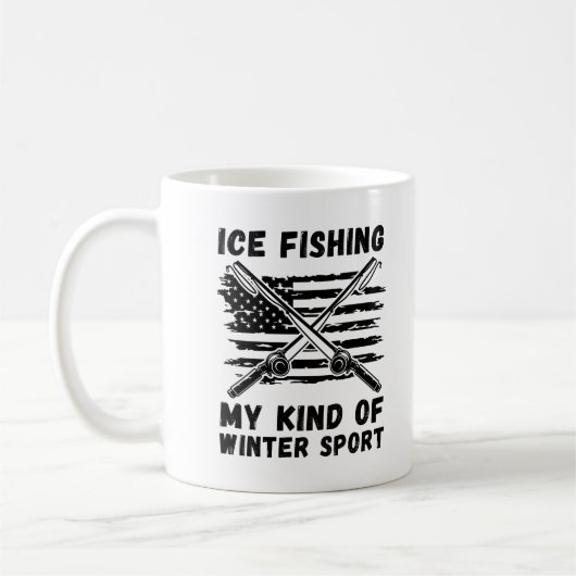 Eisfischen meine Art Wintersport Kaffeetasse (Links)