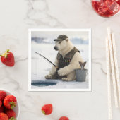 Eisfischen mit Eisbär Serviette (Beispiel)