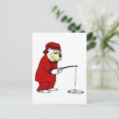 Eisfischen Postkarte (Stehend Vorderseite)
