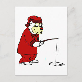 Eisfischen Postkarte