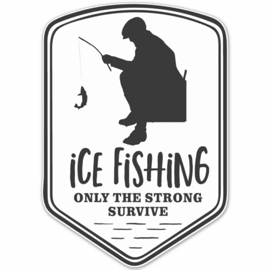 Eisfischen Starkes Angebot Winter im Freien Aufkleber (Vorderseite)