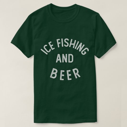 Eisfischen und Bierfischen T-Shirt (Design vorne)
