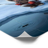 Eisfischen von kleinen Jungen Poster (Ecke)