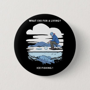 Eisfischen  - Winterangler-Design Button