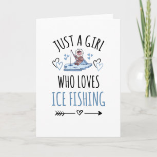 Eisfischer Eisfisher Ice Fischen Frauen Karte