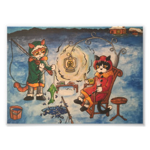 Eisfischerei Fotodruck