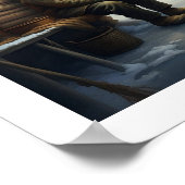 Eisfischerei im Winter Poster (Ecke)