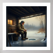Eisfischerei im Winter Poster (Vorne)
