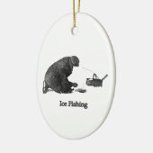 Eisfischerei Keramik Ornament (Links)