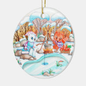 Eisfischerei Keramik Ornament (Links)