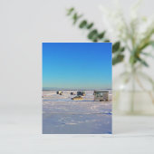 Eisfischerei Postkarte (Stehend Vorderseite)
