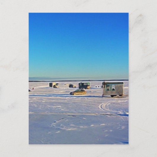 Eisfischerei Postkarte (Vorderseite)